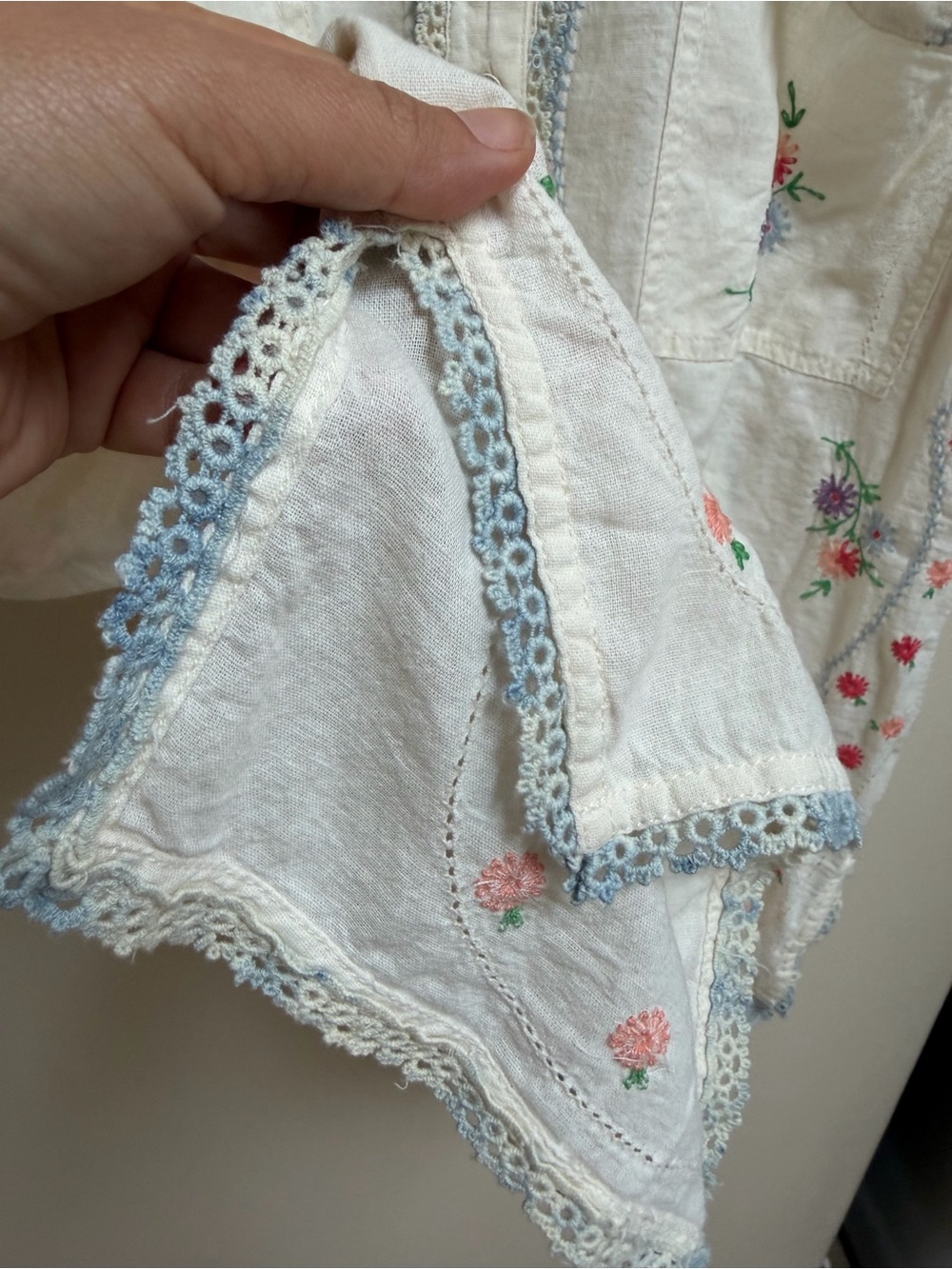 We The Free White Button-Up Shirt with Pink & Purple Floral Embroidery - Picture 5 of 14